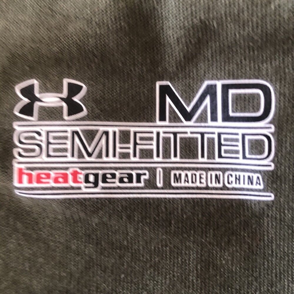 Under Armour Womans Tshirt Semi Fitted Heat Gear Gold Blooded Green Size Medium - Picture 5 of 6